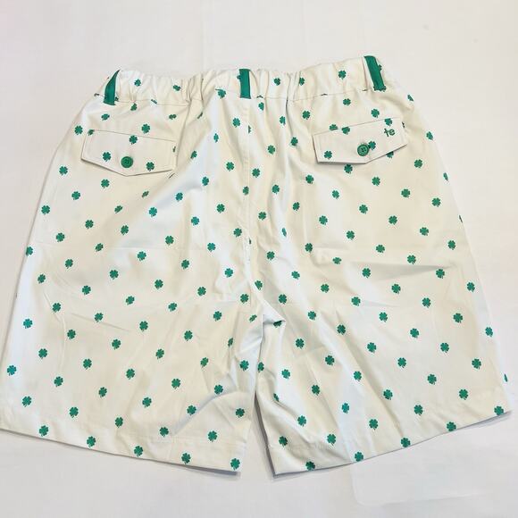 Tipsy Elves St Patty Day Shorts Clovers All Over Mens XXL White/Green (A0130) - Picture 5 of 7